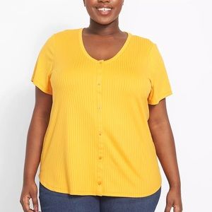 Short Sleeve Vee Neck Button Down C